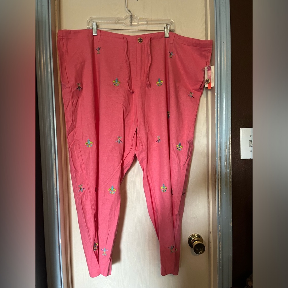 NWT Linen/Rayon Capri Pants Pink